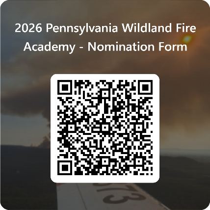 QR code for 2026 Pennsylvania Wildland Fire Academy Nomination Form. URL https://forms.office.com/g/FtwezAqLqc